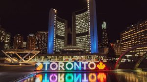 Toronto building with lights